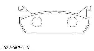 Комплект тормозных колодок, дисковый тормоз ASIMCO KD3746