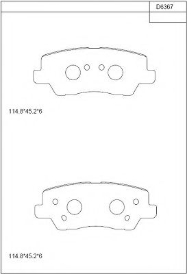 Комплект тормозных колодок, дисковый тормоз ASIMCO KD6367