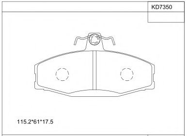 Комплект тормозных колодок, дисковый тормоз ASIMCO KD7350