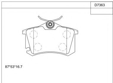 Комплект тормозных колодок, дисковый тормоз ASIMCO KD7363