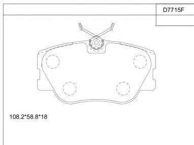 Комплект тормозных колодок, дисковый тормоз ASIMCO KD7715F