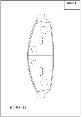 Комплект тормозных колодок, дисковый тормоз ASIMCO KD66814