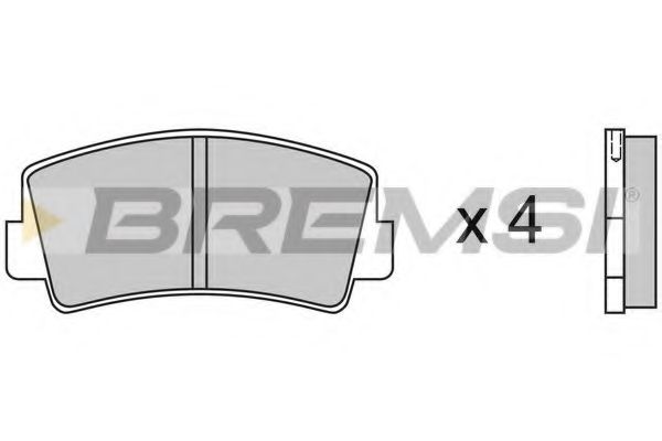Комплект тормозных колодок, дисковый тормоз BREMSI BP2075