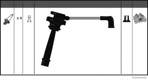 Комплект проводов зажигания HERTH+BUSS JAKOPARTS J5380700