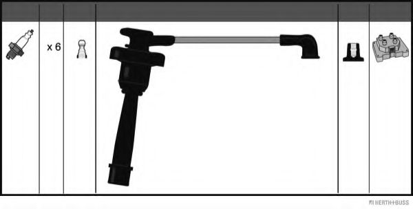 Комплект проводов зажигания HERTH+BUSS JAKOPARTS J5385012