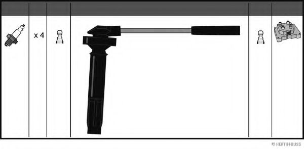 Комплект проводов зажигания HERTH+BUSS JAKOPARTS J5387011