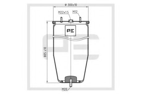 Кожух пневматической рессоры PE Automotive 084.352-70A