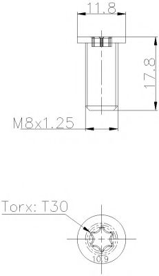 Болт, диск тормозного механизма MINTEX TPM0013