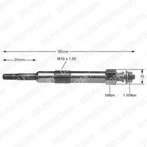 Свеча накаливания DELPHI HDS364