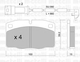 Комплект тормозных колодок, дисковый тормоз METELLI 22-0044-1K