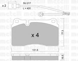 Комплект тормозных колодок, дисковый тормоз METELLI 22-0659-0K