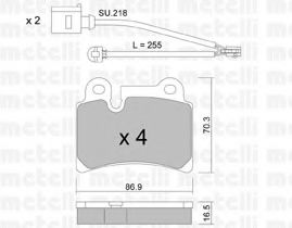 Комплект тормозных колодок, дисковый тормоз METELLI 22-0660-0K