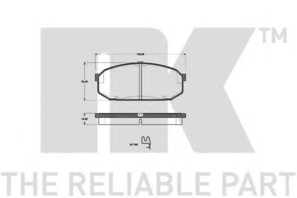 Комплект тормозных колодок, дисковый тормоз NK 223251
