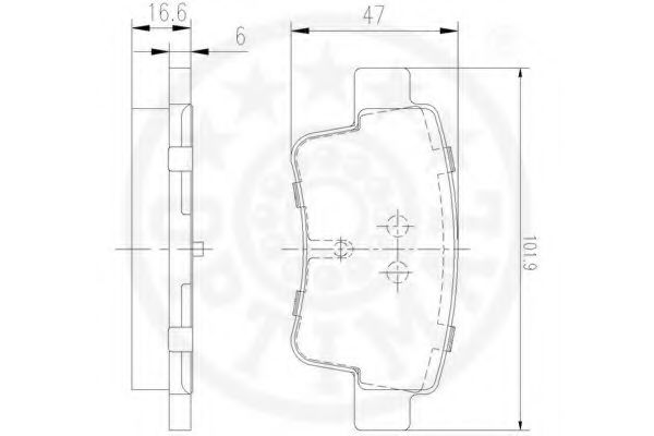 Комплект тормозных колодок, дисковый тормоз OPTIMAL 12431