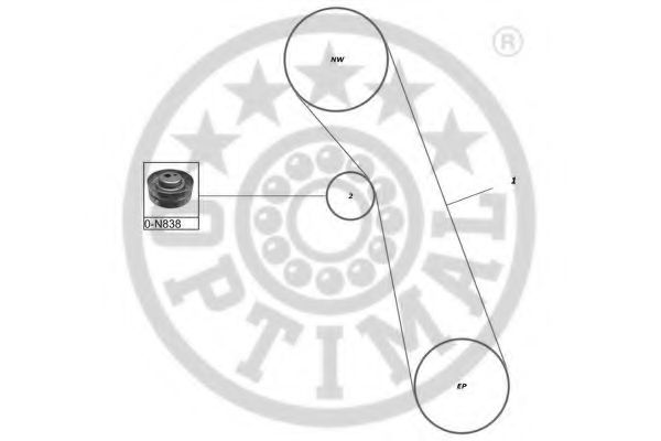 Комплект ремня ГРМ OPTIMAL R1044