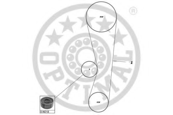Комплект ремня ГРМ OPTIMAL R1185