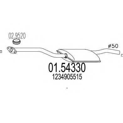 Средний глушитель выхлопных газов ROSI 10762