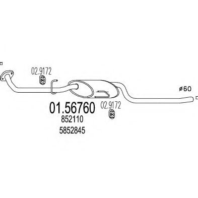 Средний глушитель выхлопных газов ROSI 35113