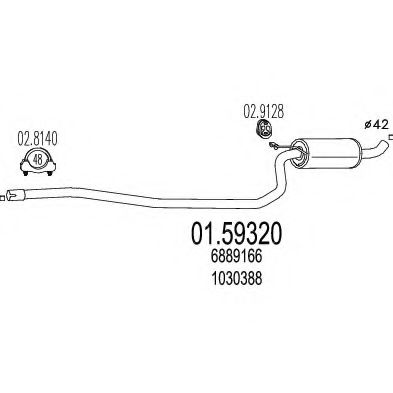 Средний глушитель выхлопных газов CISAM 320508