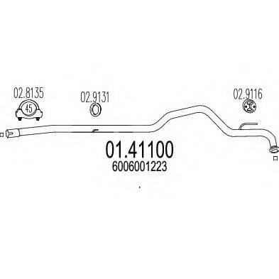 Труба выхлопного газа MTS 01.41100