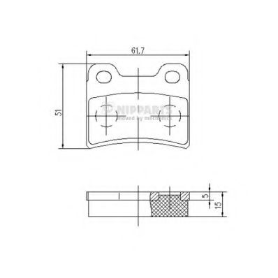 Комплект тормозных колодок, дисковый тормоз NIPPARTS J3610303