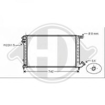 Радиатор, охлаждение двигателя DIEDERICHS 8104181
