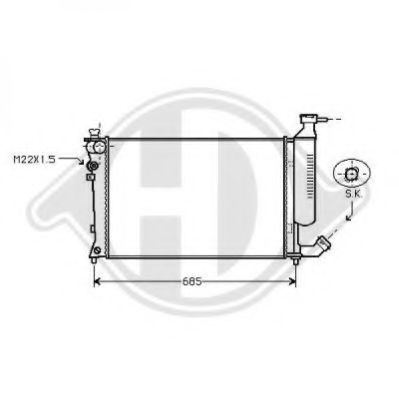 Радиатор, охлаждение двигателя DIEDERICHS 8104196