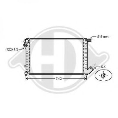 Радиатор, охлаждение двигателя DIEDERICHS 8104200
