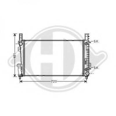 Радиатор, охлаждение двигателя DIEDERICHS 8168105