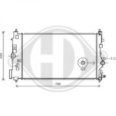 Радиатор, охлаждение двигателя DIEDERICHS 8182603