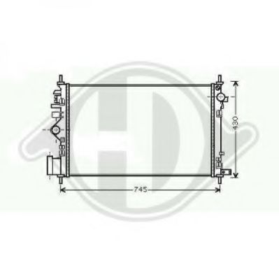 Радиатор, охлаждение двигателя DIEDERICHS 8182605