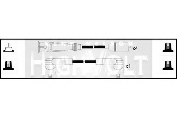 Комплект проводов зажигания STANDARD OEF040