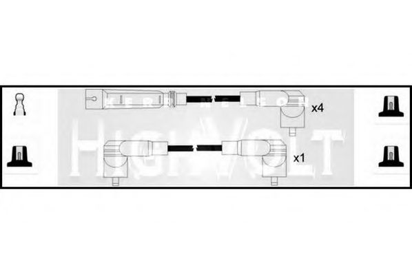 Комплект проводов зажигания STANDARD OEF195