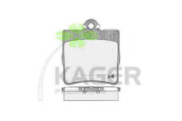 Комплект тормозных колодок, дисковый тормоз KAGER 35-0576