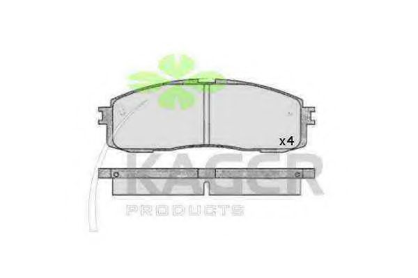 Комплект тормозных колодок, дисковый тормоз KAGER 35-0656