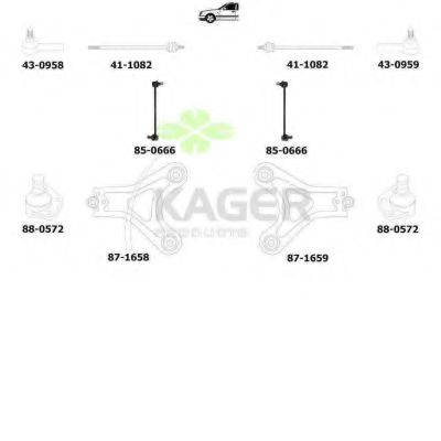 Подвеска колеса KAGER 801009