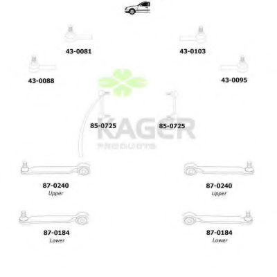 Подвеска колеса KAGER 801277