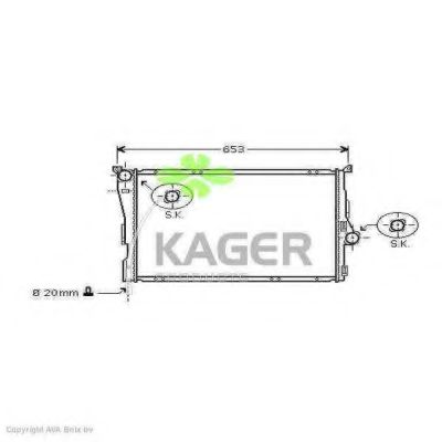 Радиатор, охлаждение двигателя KAGER 31-0149
