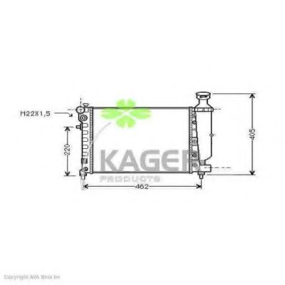 Радиатор, охлаждение двигателя KAGER 31-0174