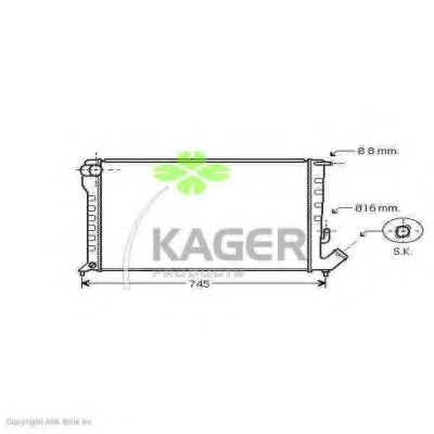 Радиатор, охлаждение двигателя KAGER 31-0203