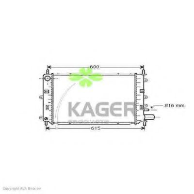 Радиатор, охлаждение двигателя KAGER 31-0332