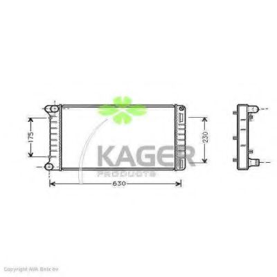 Радиатор, охлаждение двигателя KAGER 31-0428