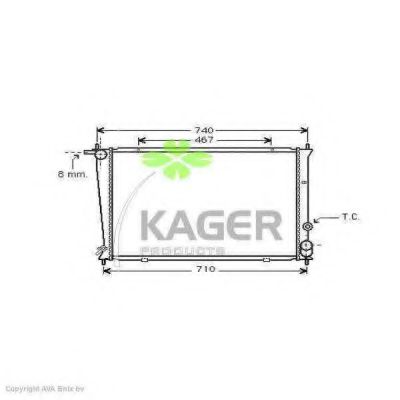Радиатор, охлаждение двигателя KAGER 31-0517