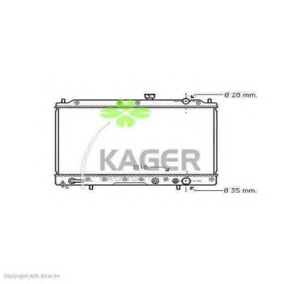 Радиатор, охлаждение двигателя KAGER 31-0655