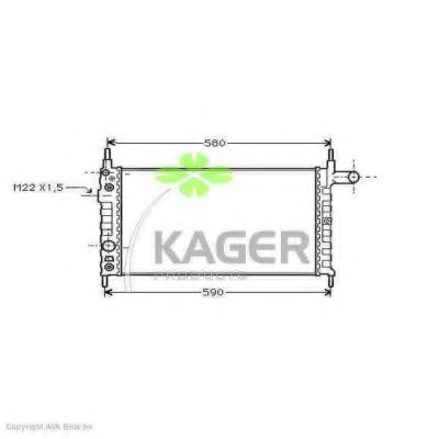 Радиатор, охлаждение двигателя KAGER 31-0761