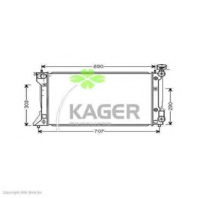 Радиатор, охлаждение двигателя KAGER 31-1776