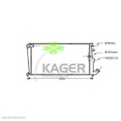 Радиатор, охлаждение двигателя KAGER 31-3595