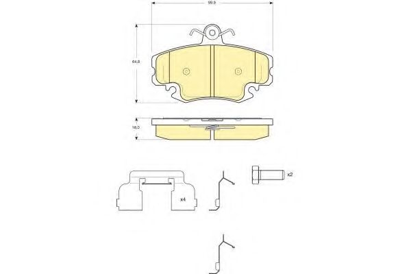 Комплект тормозных колодок, дисковый тормоз GIRLING 6116341