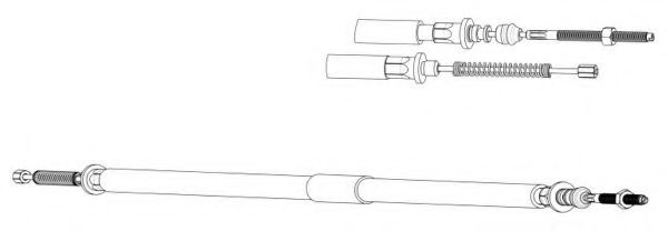 Трос, стояночная тормозная система KAWE AR02102