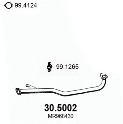 Труба выхлопного газа ASSO 30.5002